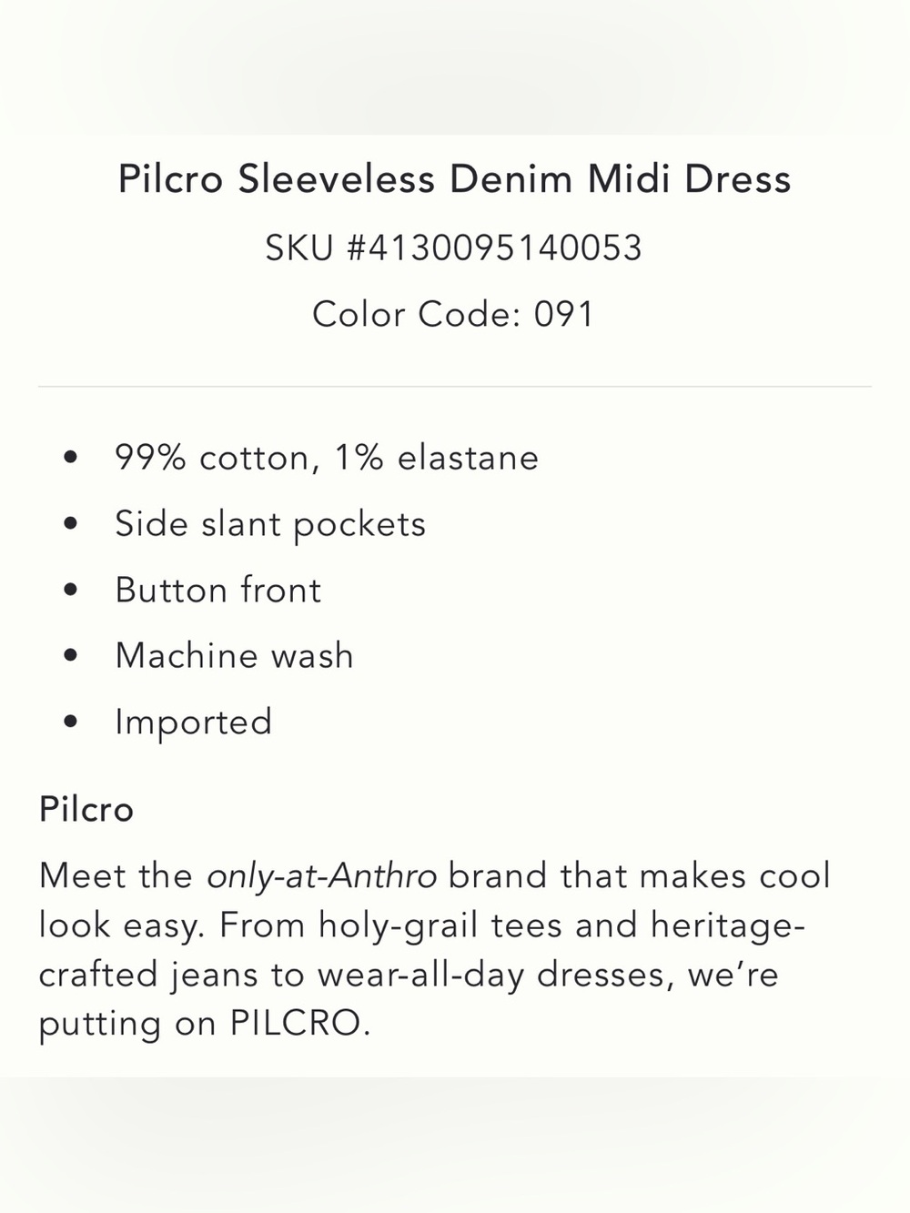 Pilcro Dark Blue Denim Halter Dress with Belt - Picture 9 of 10